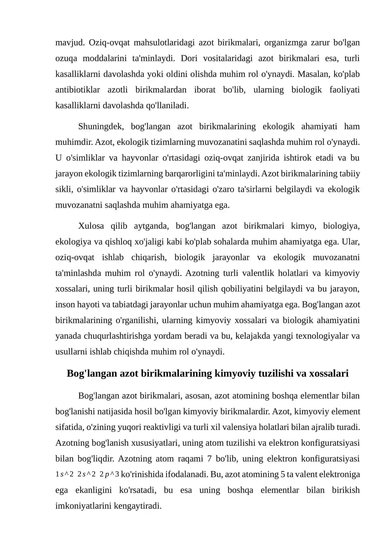 Bog'langan azot birikmalari. 4