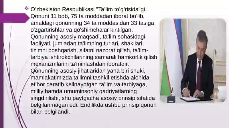 Ta’lim to’g’risidagi qonun”ning mazmun mohiyati 4
