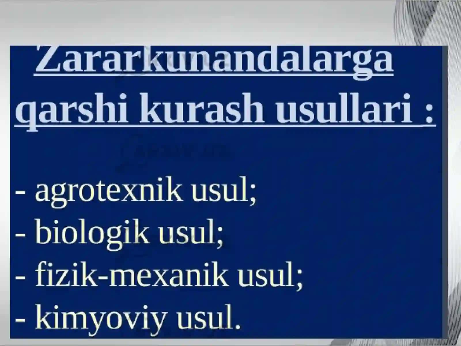 MEVALI BOG'LARNIKEMIRUVCHIZARAKUNANDALARDAN HIMOYA QILISHDA QO'LLANILADIGAN PREPARATLAR 4
