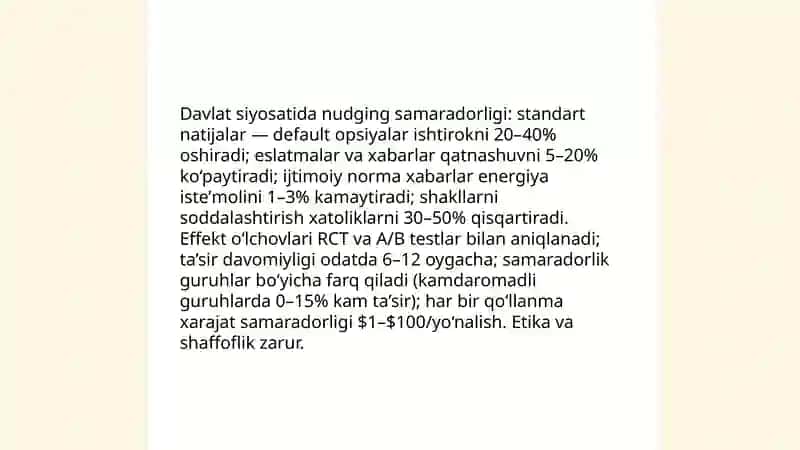 Xulq-atvor iqtisodiyotning davlat uqtisotdiy siyosatiga tasir va unig baxolash 4