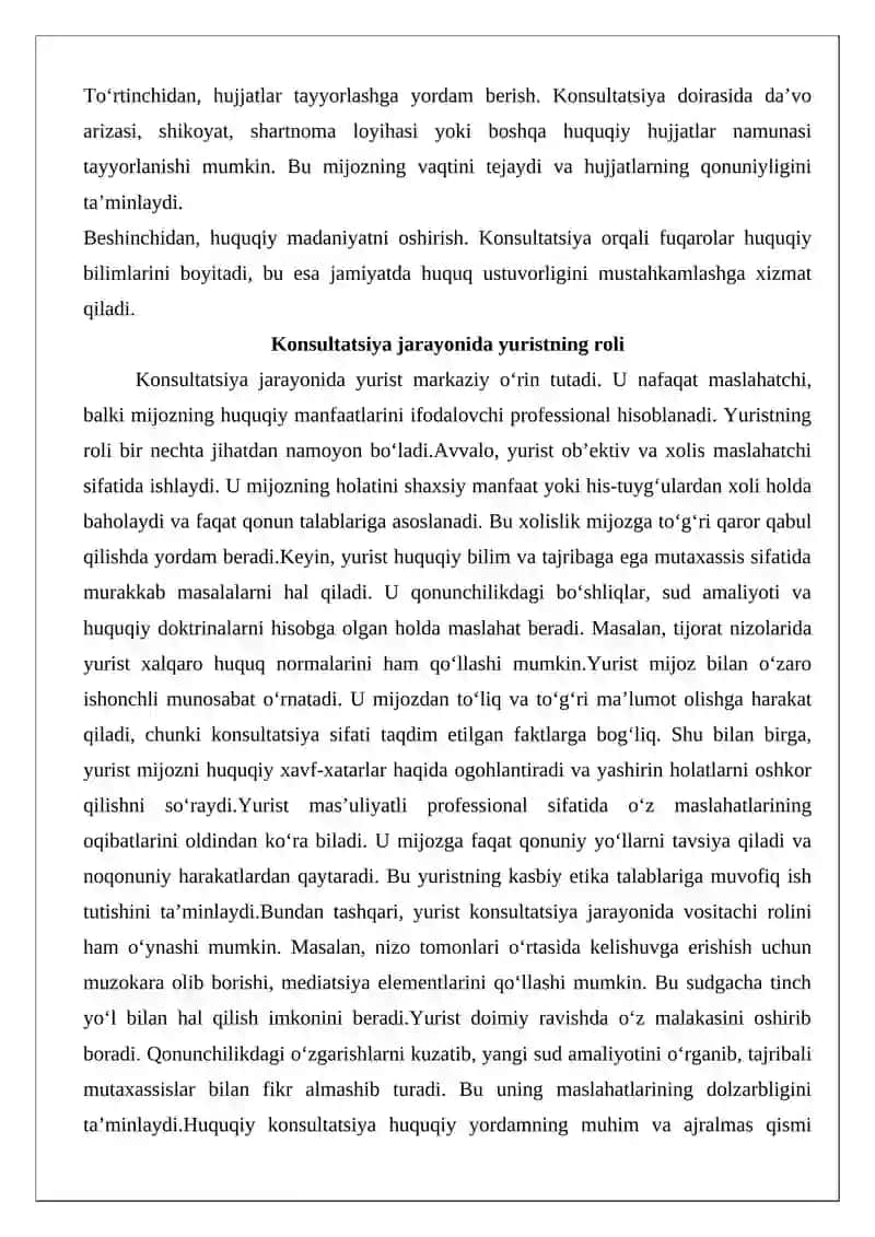 Huquqiy konsultatsiya va muzokaralar mazmuni 4