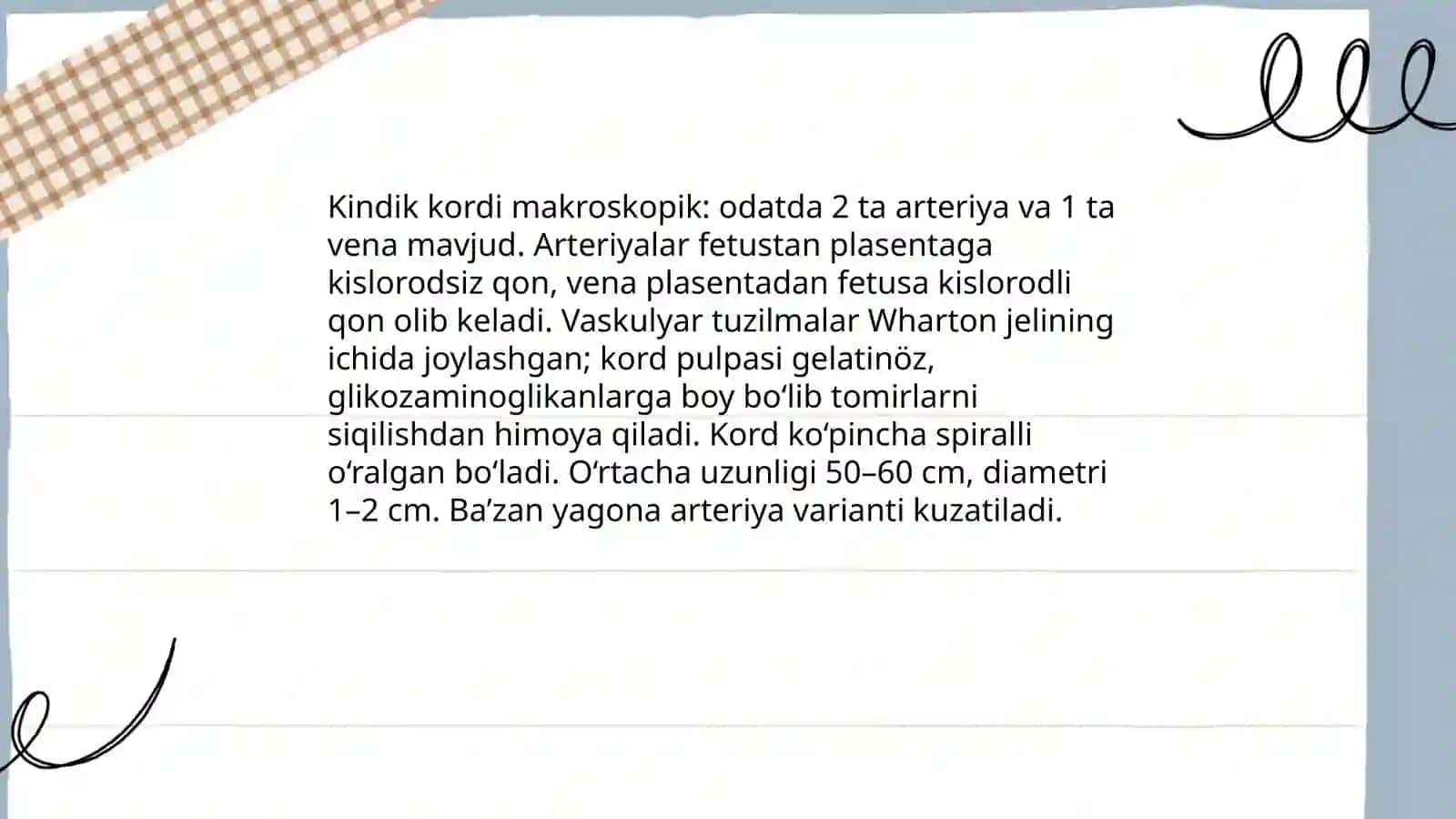 Kindik tizimchasining rivojlanishi,tuzilishi va vazifalari 4