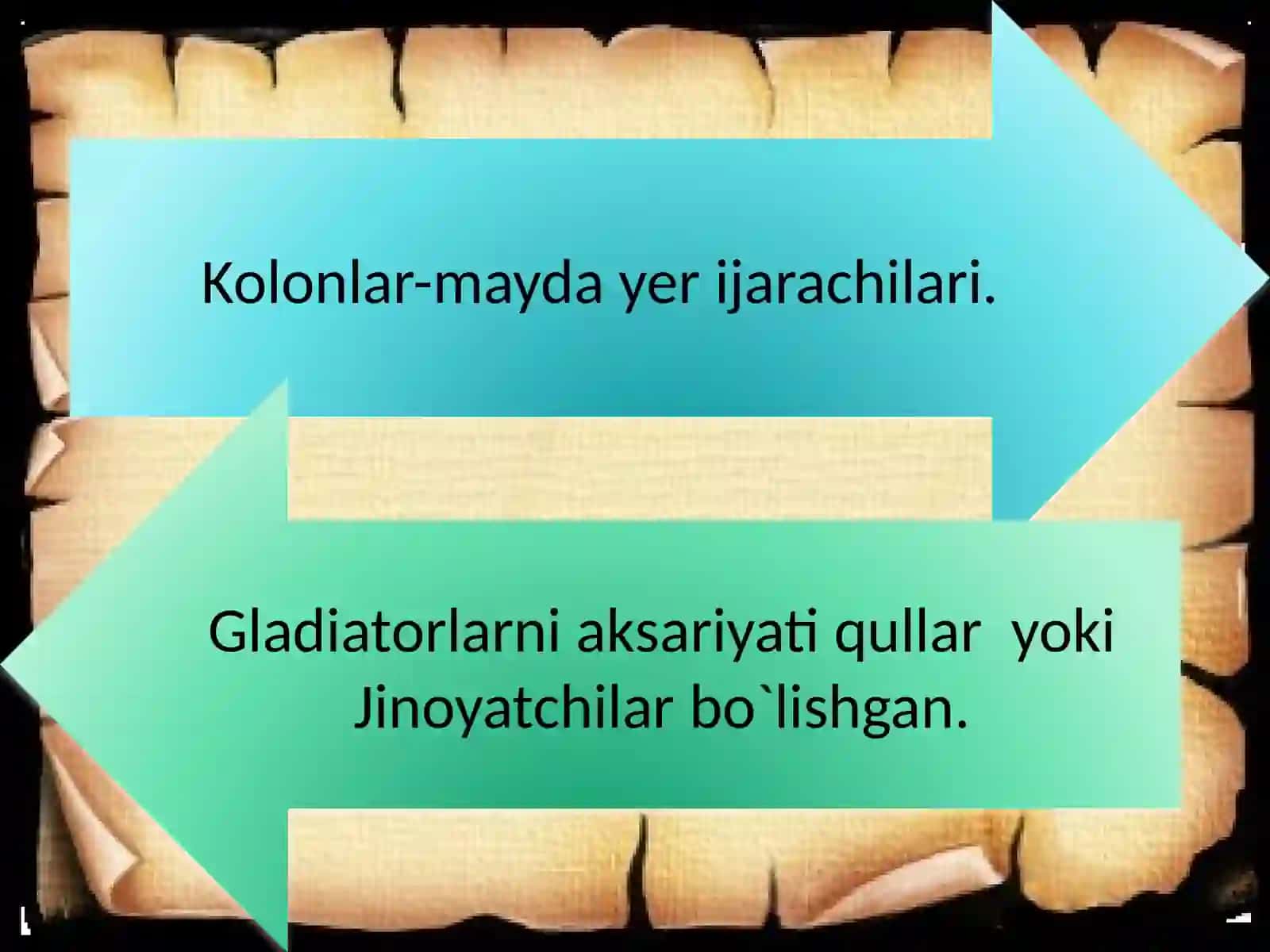 "Qullar va gladiatorlar" darslik 4