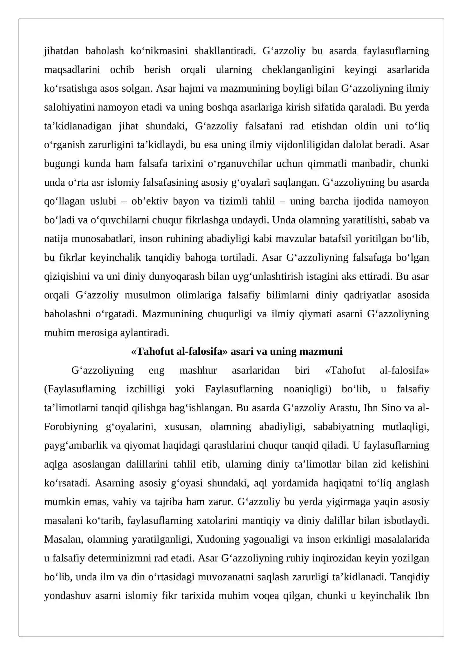 Muhammad G‘azzoliyning lotin tiliga tarjima qilingan asarlari va ularning fan tarixidagi ahamiyati 4