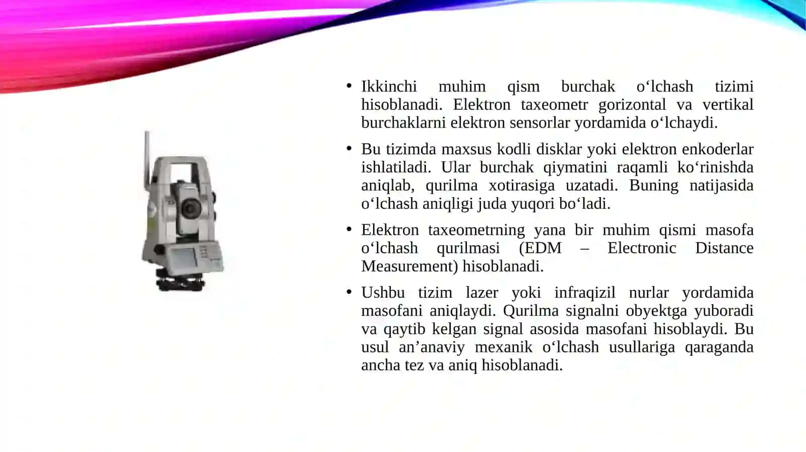 Elektron taxeometrlarning konstruktiv xususiyatlari 4