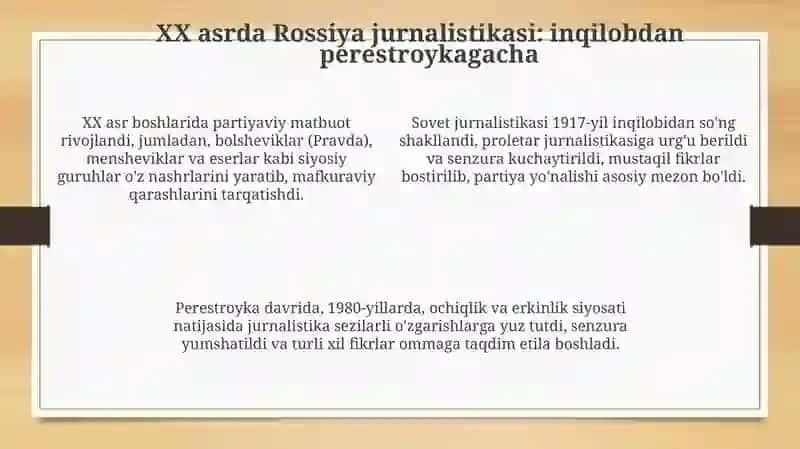 XVII – XX asr rus jurnalistikasi tarixi 4