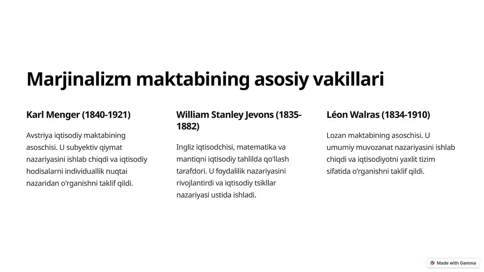 Marjinalizm ta'limoti va neoklassik iqtisodiy maktablar 4