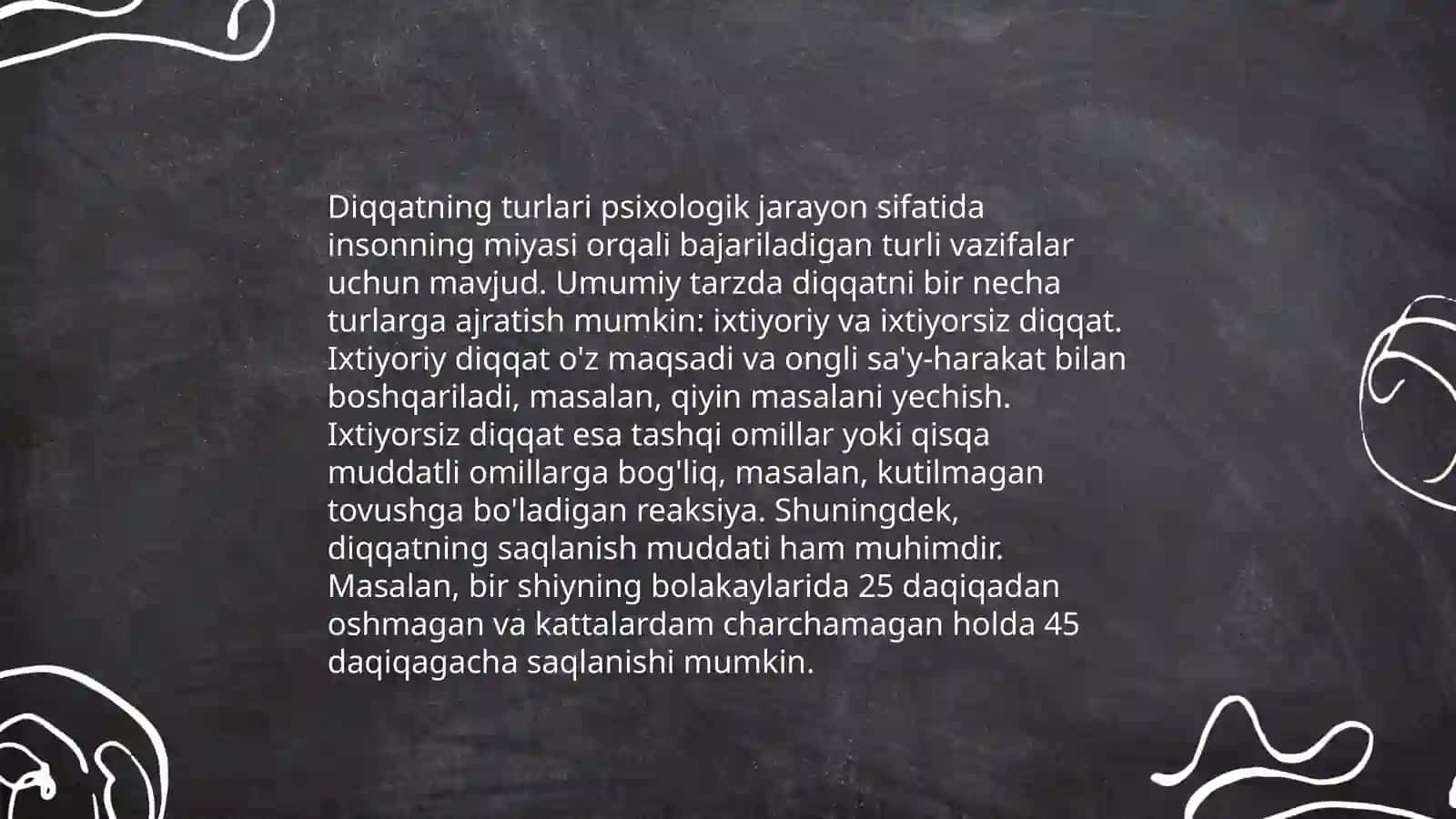Diqqat turlari va uning xususiyatlari 4