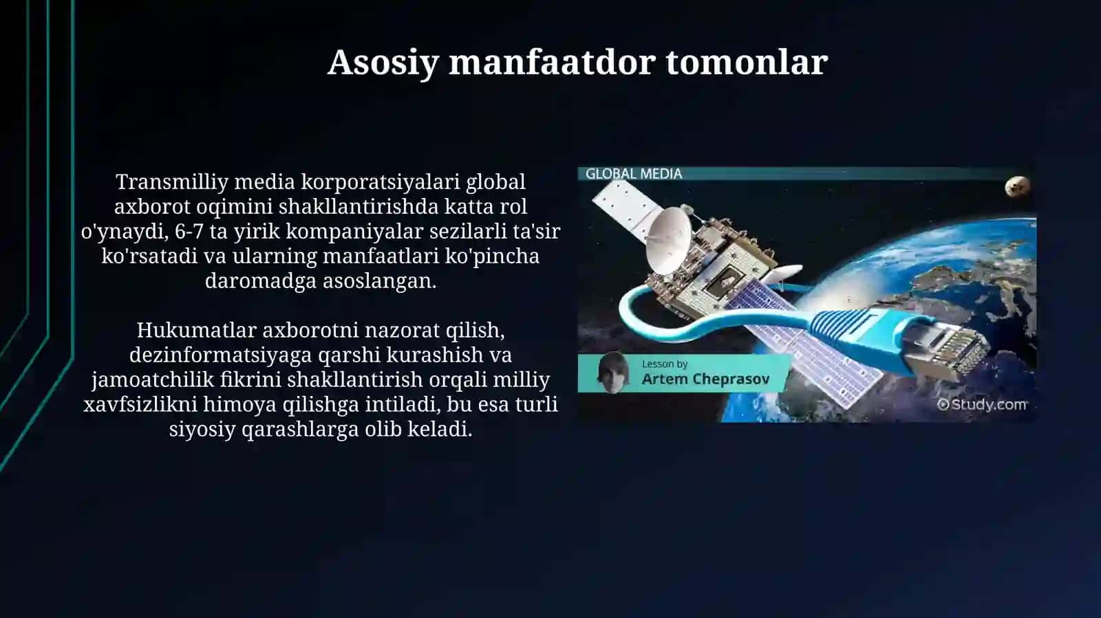 Jahon media va axborot makoni:manfaatlar,to'qnashuv muammolar, yechimlar 4
