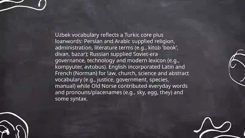 Comparison of English and Uzbek Vocabulary 4
