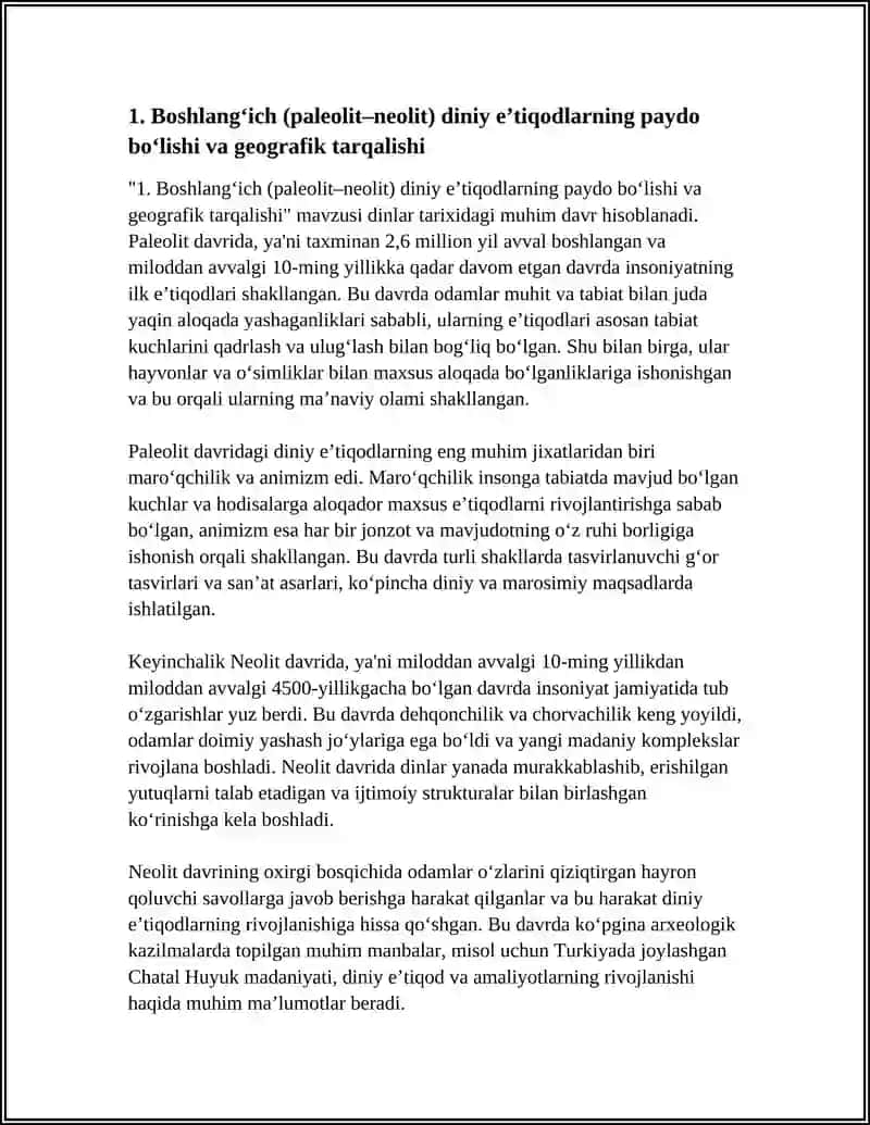 DINLARNING TASNIFI.DINLAR PAYDO BO‘LISHINING GEOGRAFIK VA XRONOLOGIK TASNIFI 4
