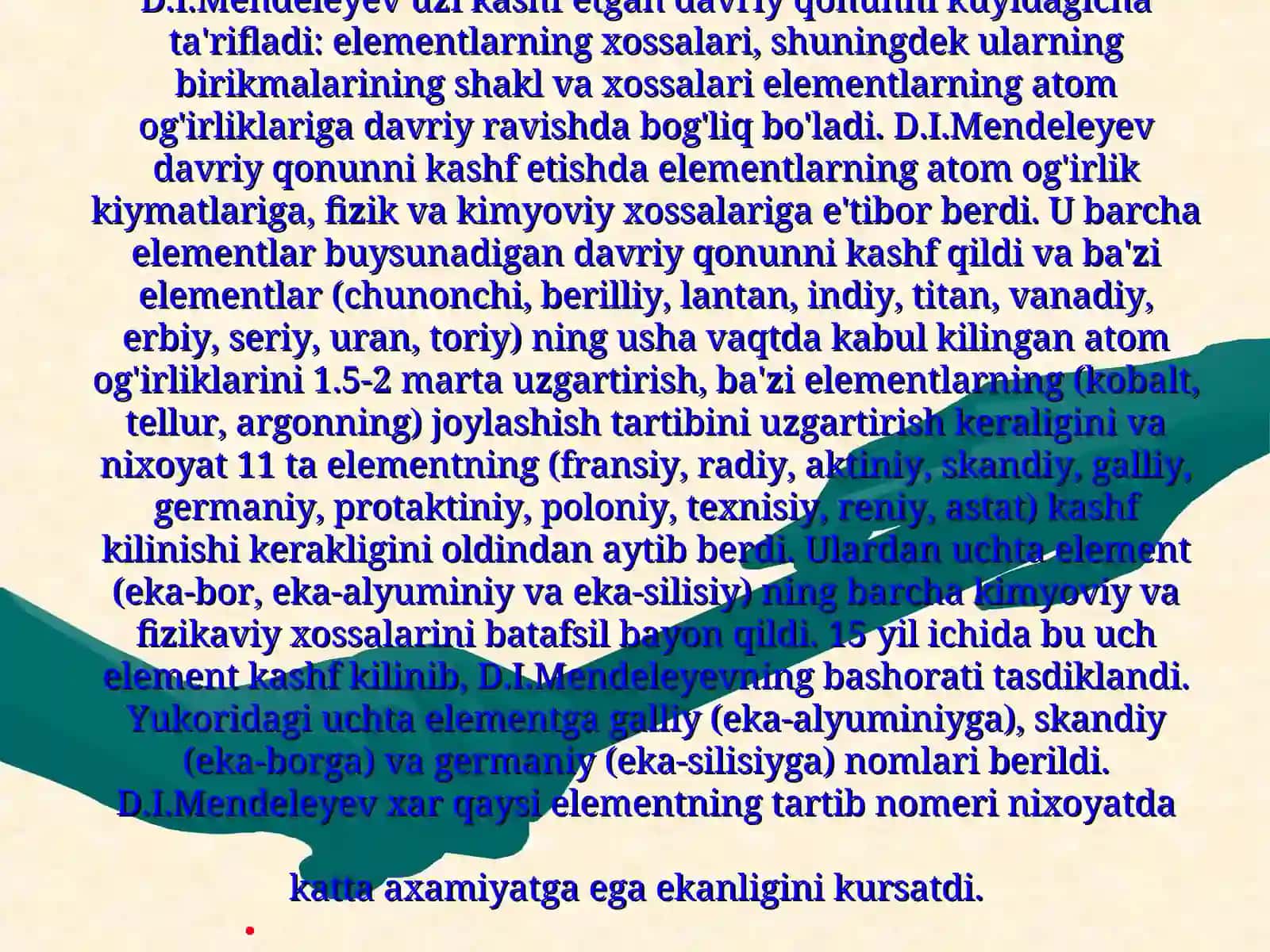 D.I.Mendeleyevning davriy qonuni 4