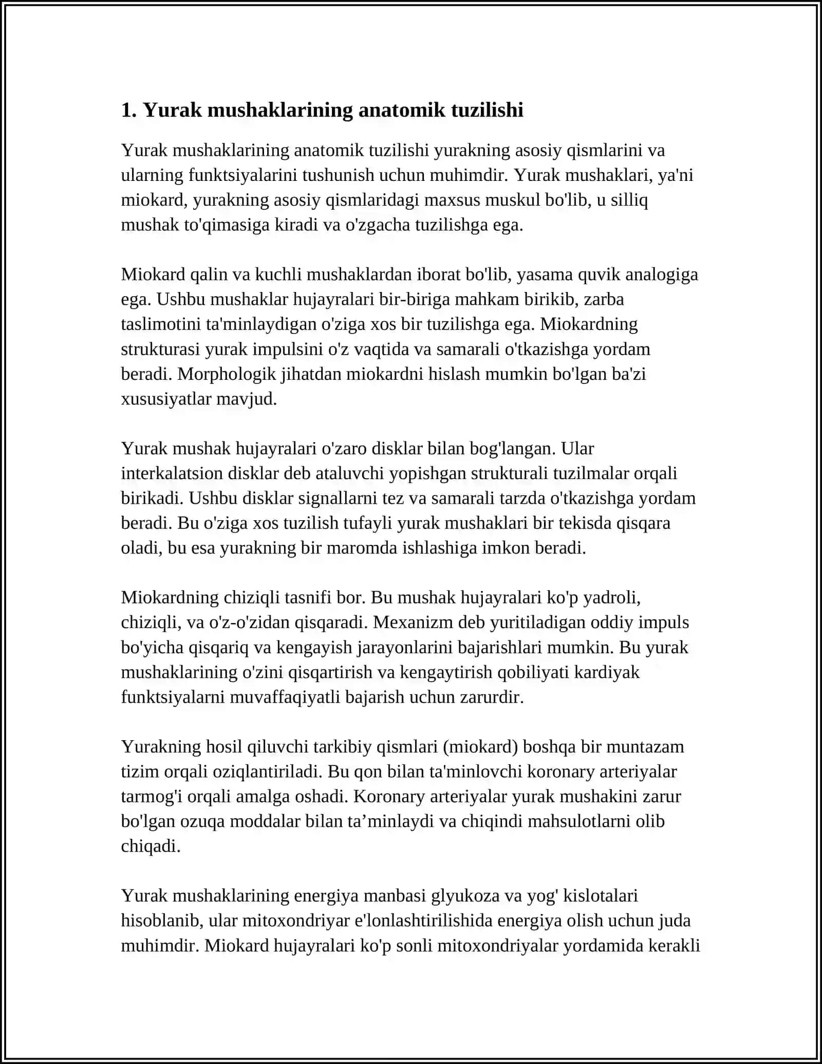YURAK MUSHAGINING ASOSIY FIZIOLOGIK XOSSALARI. GEMODINAMIKA ASOSLARI.TOMIRLAR TONUSINING BOSHQARILISHI. YURAK VA QON TOMIRLAR TONUSI FAOLIYATINI BOSHQARILISHI 4