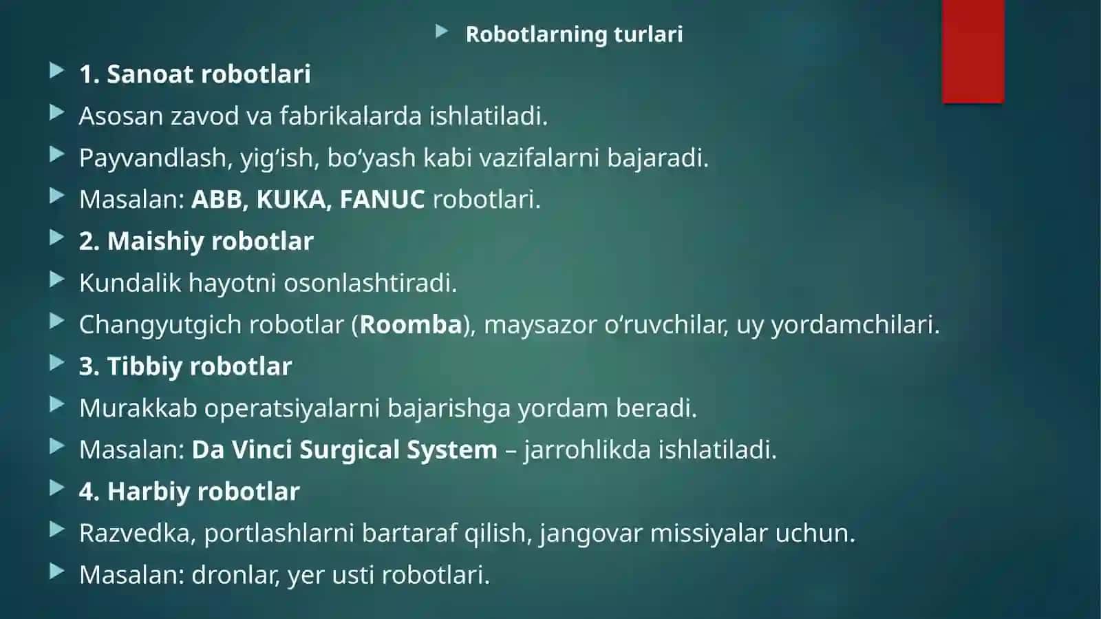 ROBOTO TEXNIKA DARSLARINI TASHKIL ETISH METODIKASI 4