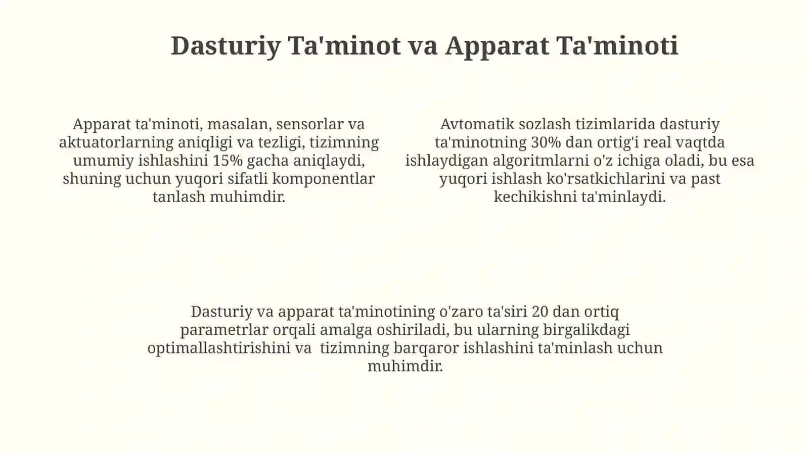 Avtomatik rostlash sistemalariga quyiladigan talablar 4