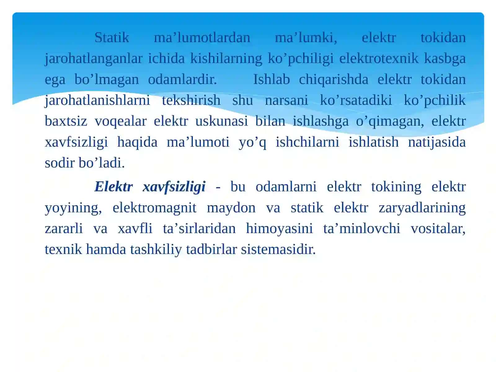 Elektr xavfsizlik asoslari 4
