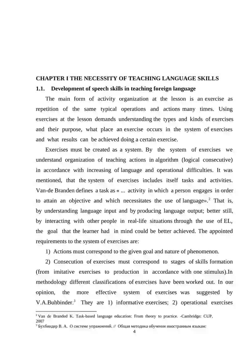 THE NECESSITY OF TEACHING LANGUAGE SKILLS 4