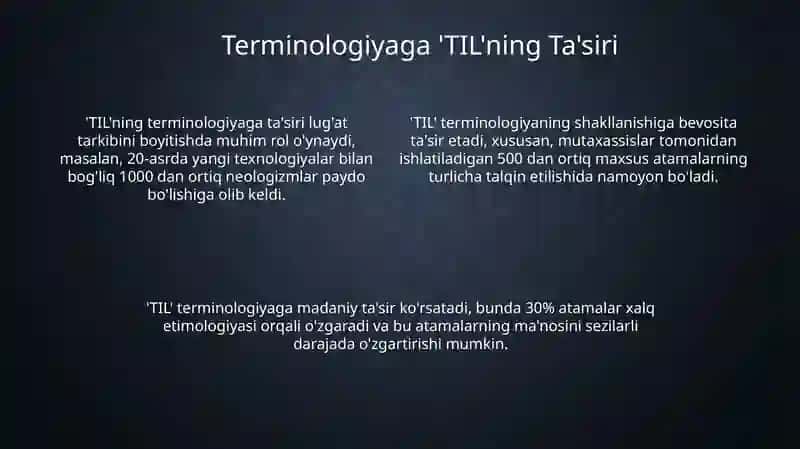 Til va Terminologiya: Shakllanish Asoslari 4