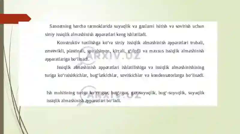 Issiqlik almashinasi huskunalarining issiqlik xisobi 4
