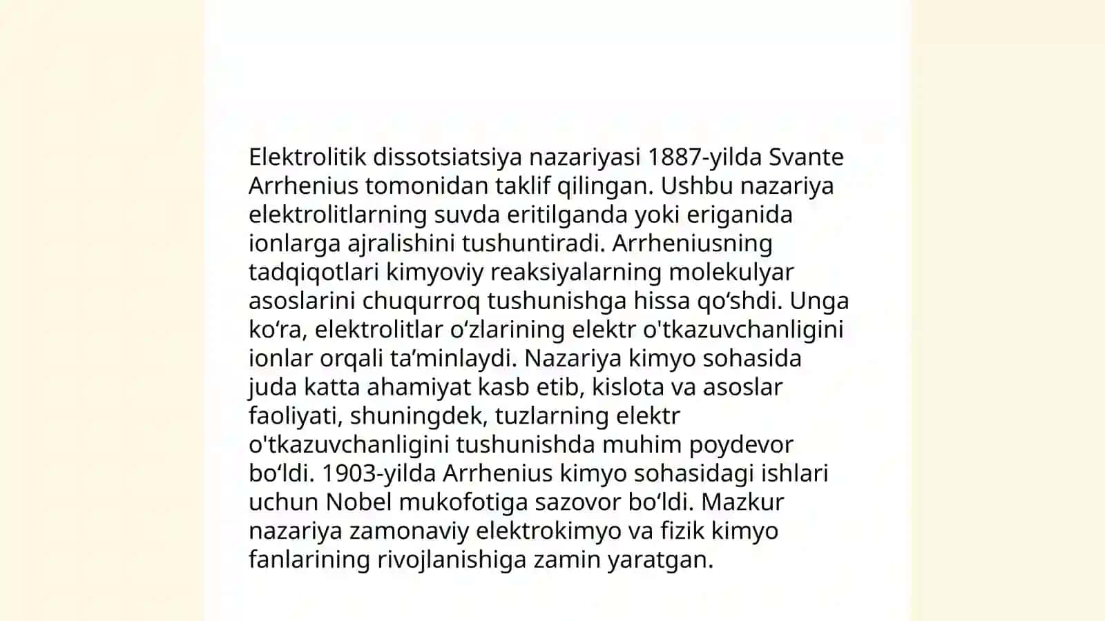 Elektrolitik dissotsiatsilanish nazariyasi.Dissotsiatsiya jarayoni 4