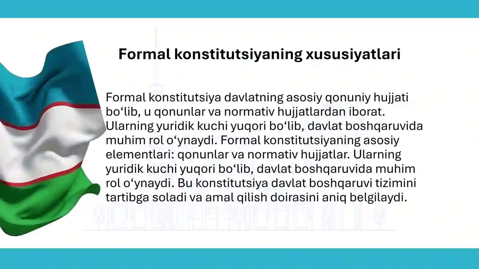 Formal va moddiy Konstitutsiya. Yuridik va amaliy Konstitutsiya 4