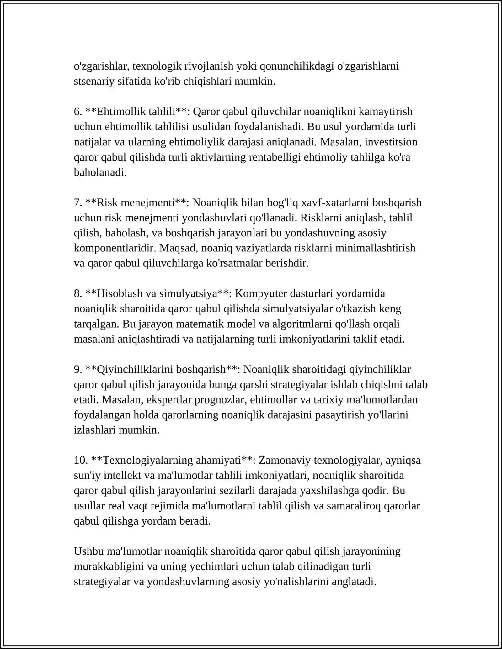 NOANIQLIK SHAROITIDA ODAMLARNI HATTI-XARAKATI QANDAY OʻRGANADI 4