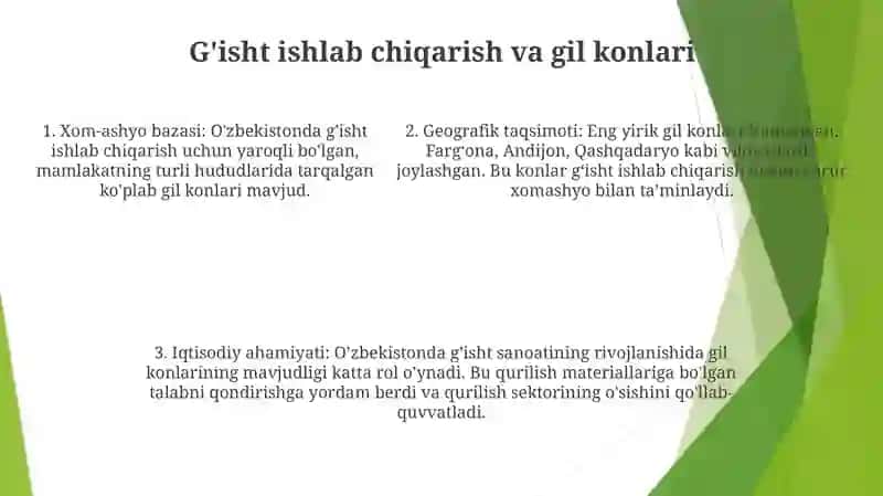 Qurilish Materiallari Va Buyumlarini Ishlab Chiqarishda O'zbekiston Xom Material Bazasi 4