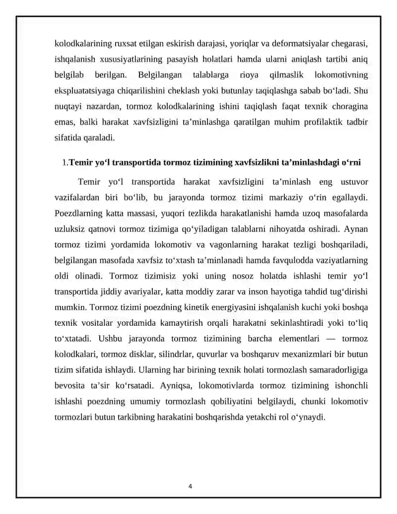 Lokomotivlarni tormoz kolodkalarini ishini taqiq qilish 4