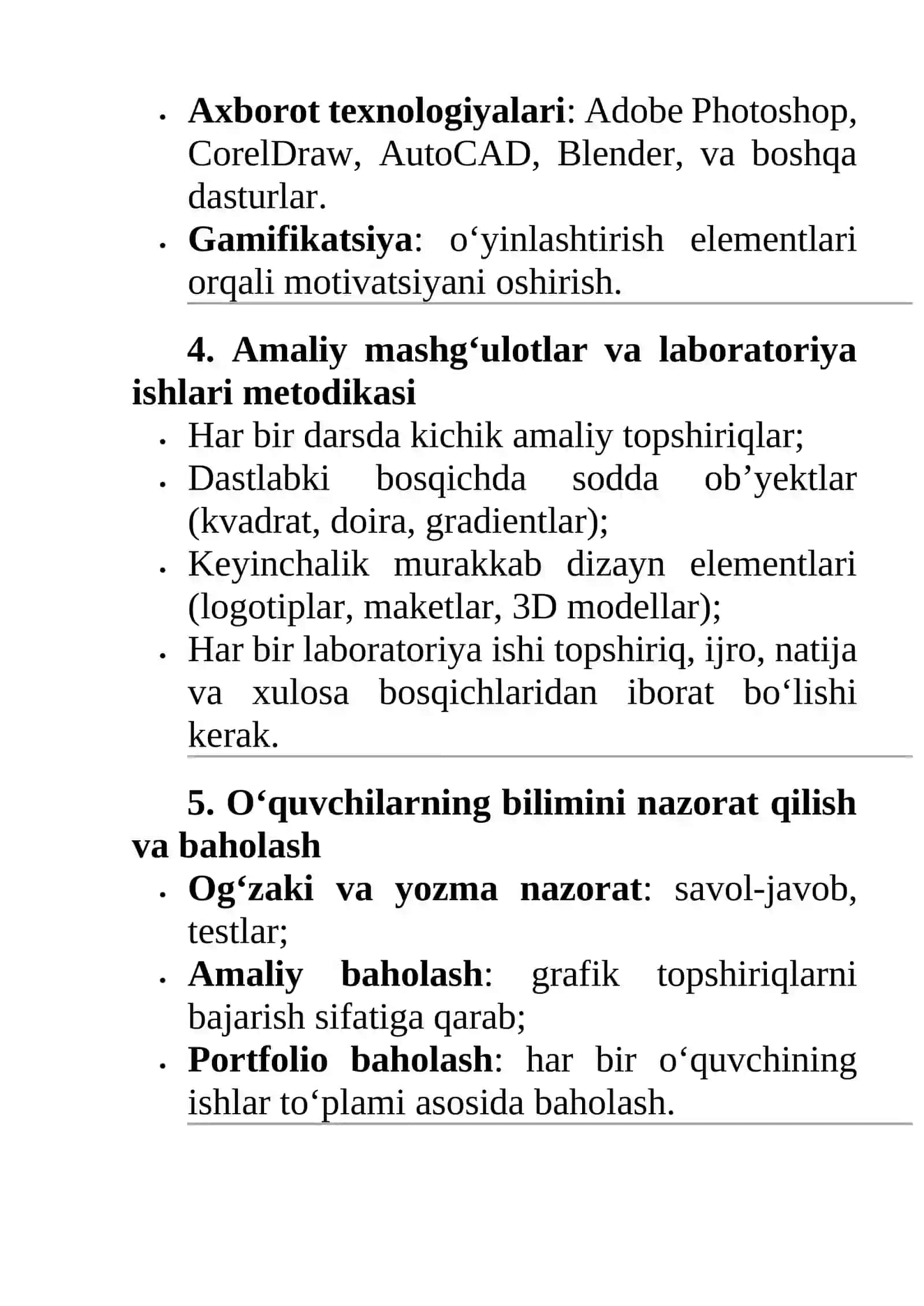 Kompyuter grafikasi bo‘limini o‘qitish metodikasi 4
