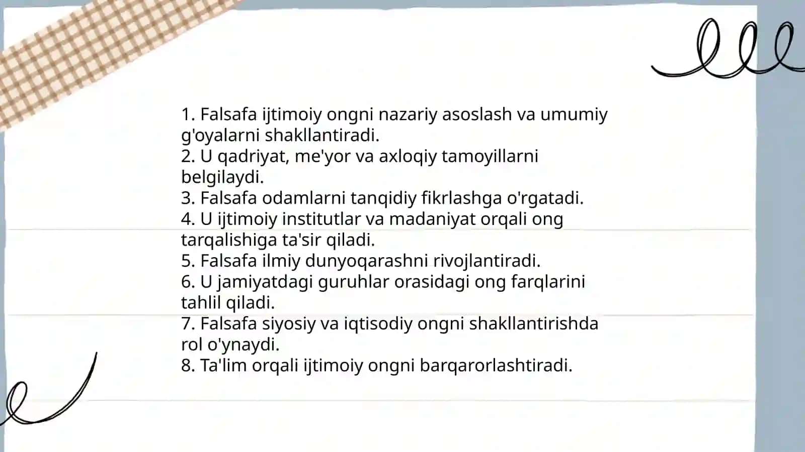 Falsafa va uning jamiyat hayotidagi oʻrni 4