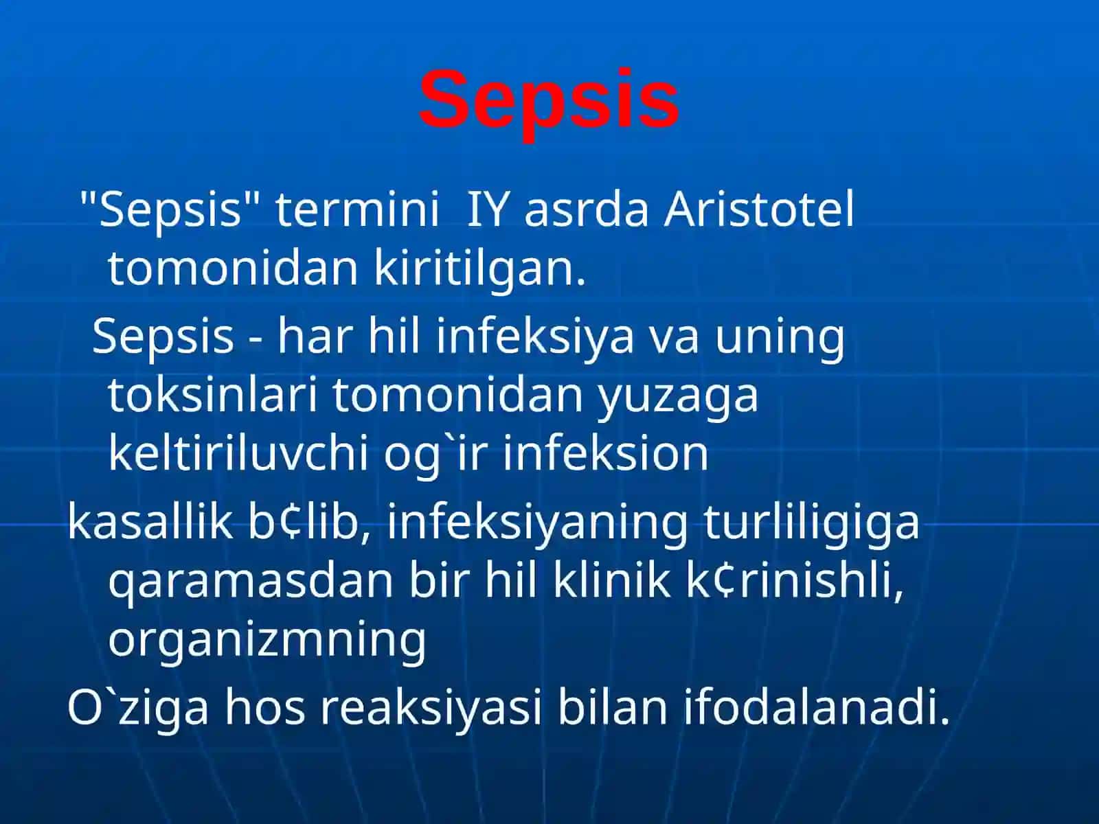 Umumiy yiringli xirurgik infeksiya sepsis aktualligi 4