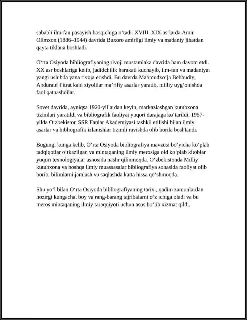 O'RTA OSIYODA BIBLIOGRAFIYA 4