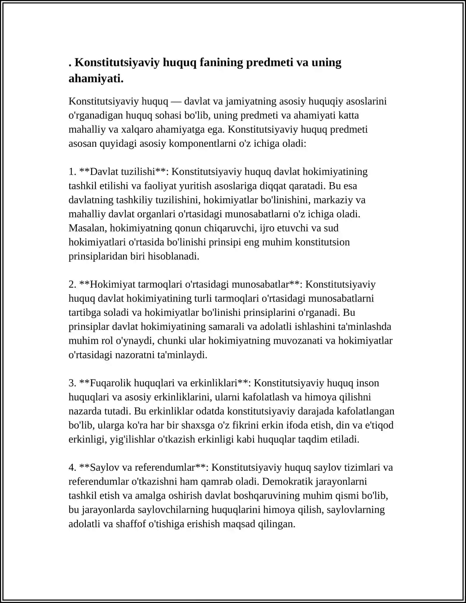 Konstitutsiyaviy Huquq Fanining Predmeti Obyekti Maqsadi 4