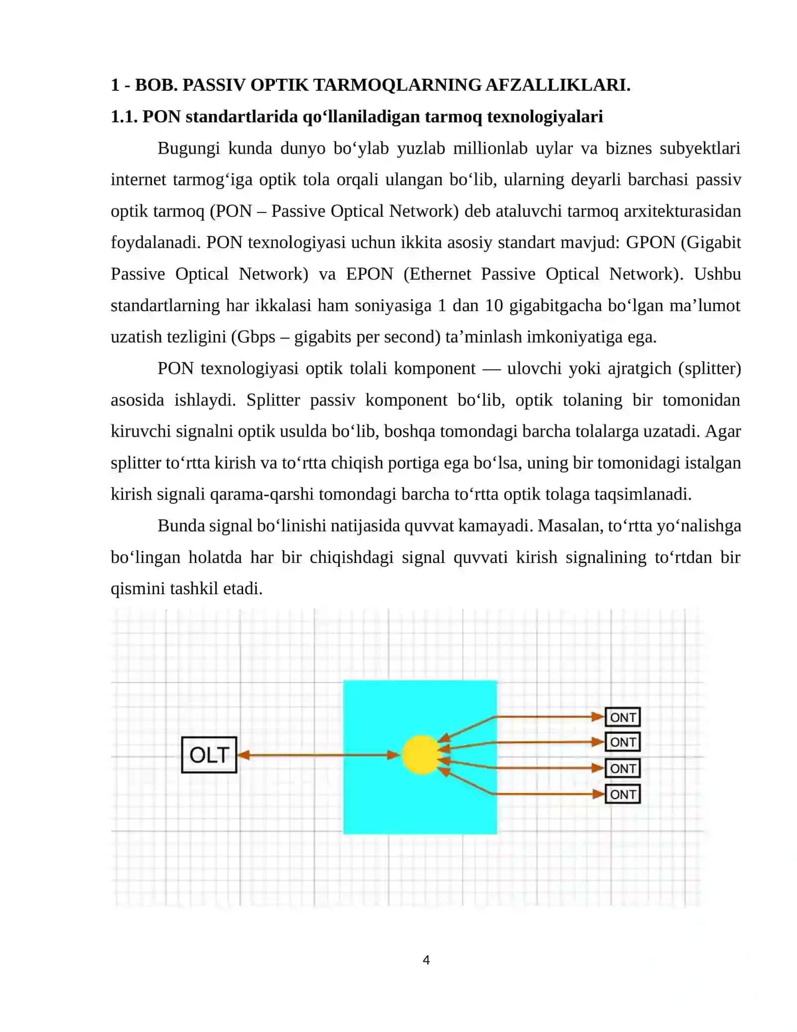PASSIV OPTIK TARMOQLARDA TRAFIK XARAKTERISTIKALARNI TAHLIL QILISH 4
