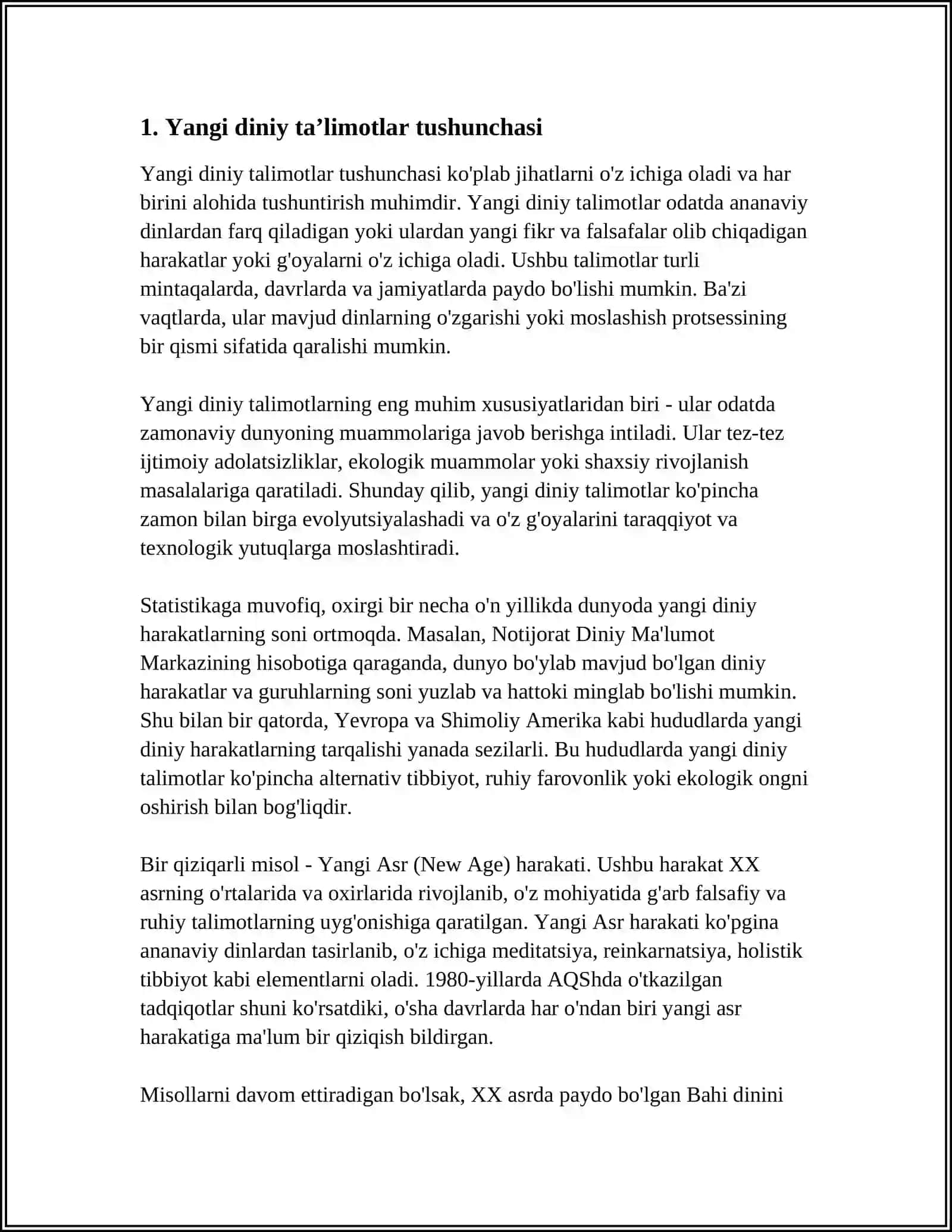 YANGI DINIY TAʼLIMOTLAR VA SEKTALAR 4