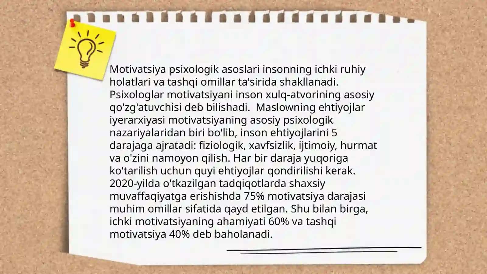 A. N Lenotevning konsepsiyasida ehtiyojlar va motivlar 4