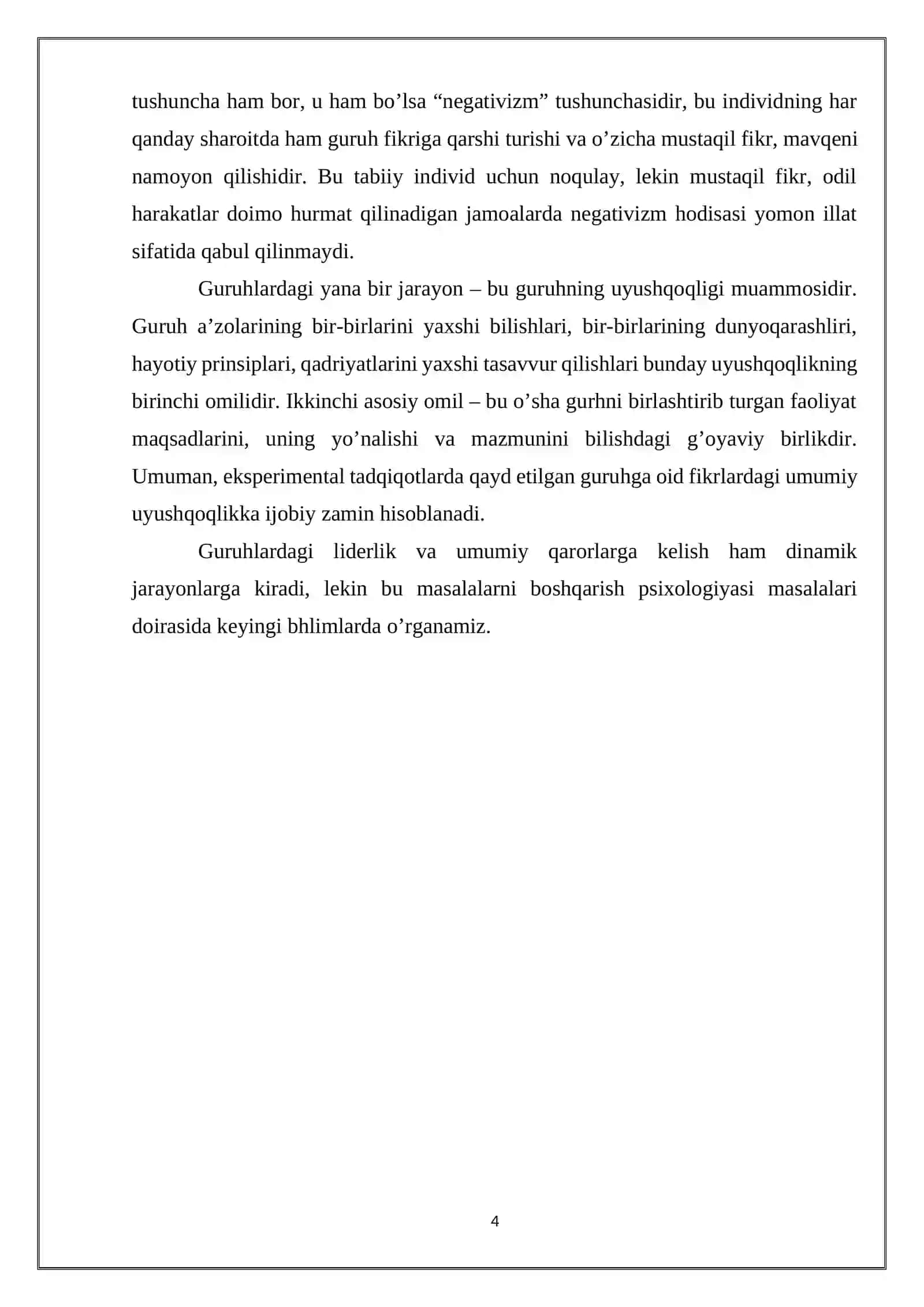 KICHIK NEFORMAL GURUHLAR STRUKTURASI VA DINAMIKASI 4