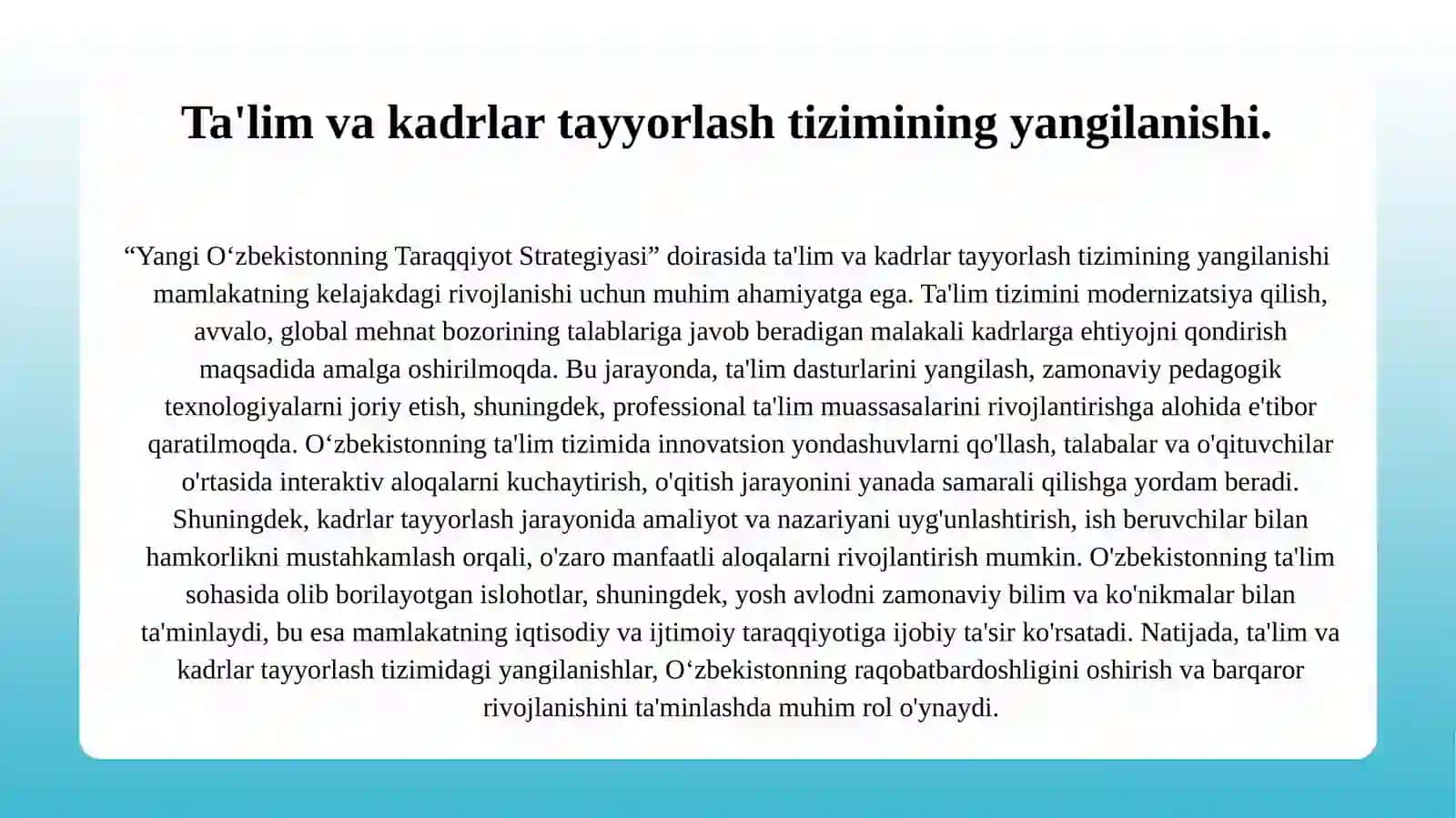 Yangi O‘zbekistonning Taraqqiyot Strategiyasi 4