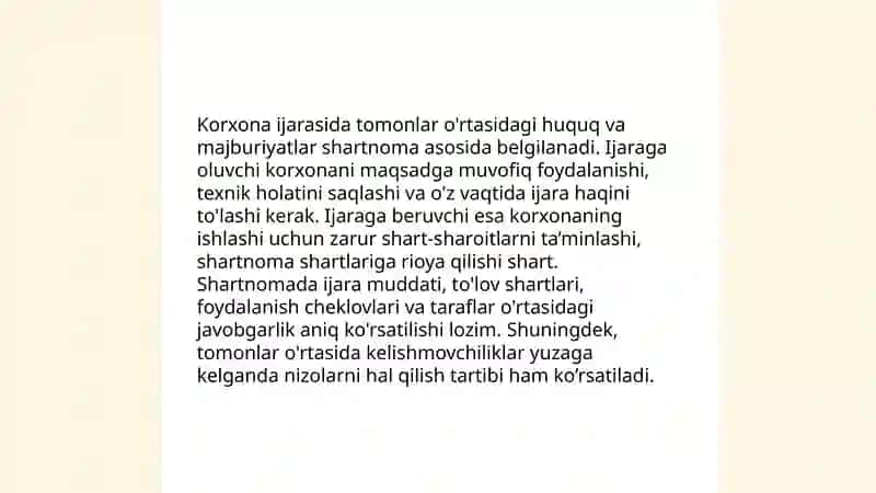 Fuqarolik huquqida korxona ijarasi shartnomasi 4