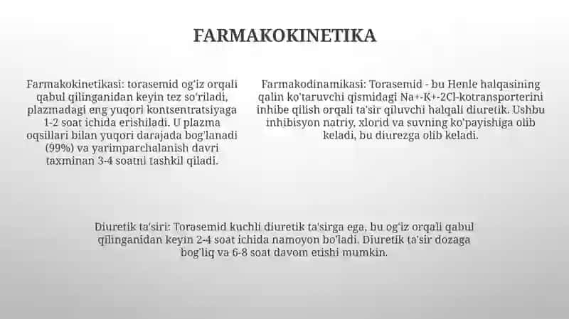 Torasemid Preparatining Farmakodinamikasi 4