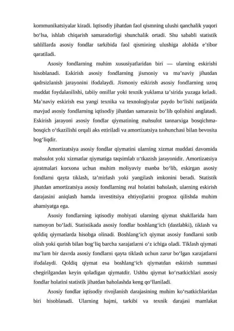 Asosiy fondlar statistikasi 4