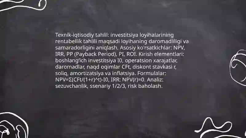 Ijtimoiy-iqtisodiy, texnik-iqtisodiy, ekologik-iqtisodiy tahlil 4