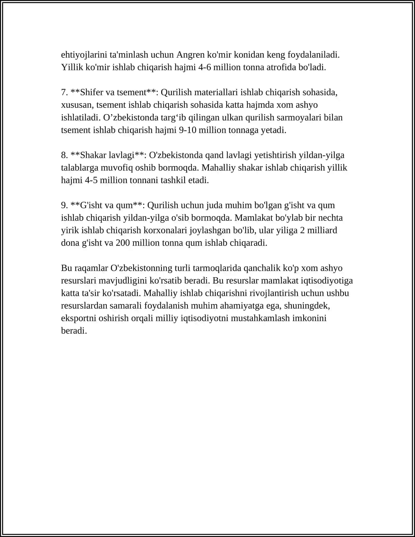 MAHALLIY XOM ASHYOLAR ASOSIDA TAYYORLANADIGAN ISSIQLIK IZOLYATSIYALOVCHI MATERIALLAR 4