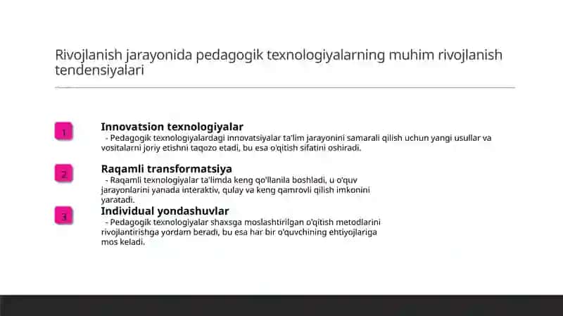 Pedagogiktexnologiyalarning rivojlanish bosqichlari va o'ziga xos xususiyatlari 4