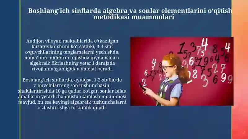 Algebra va sonlar elementlarini o‘rgatish metodikasi 4