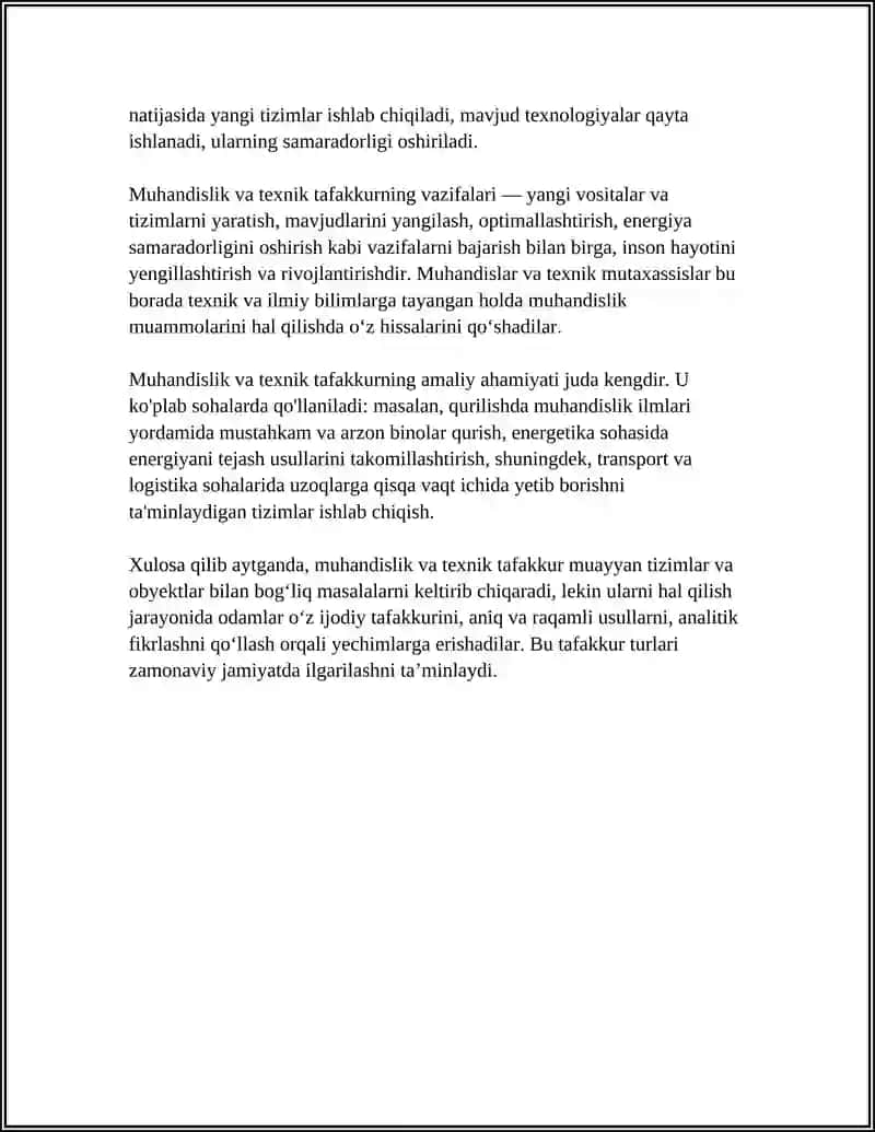 MUHANDISLIK VA TEXNIK TAFAKKUR: MOHIYATI, VAZIFALARI VA AHAMIYATI 4