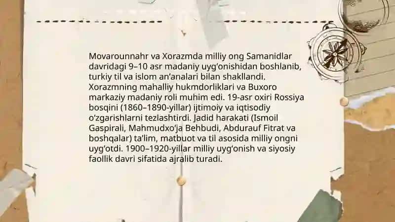 Õzbekistonda mustaqillik ĝoyalarining tarixiy asoslari 4