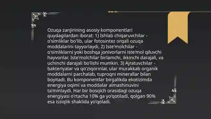 Oziq zanjiri tushunchasi 4