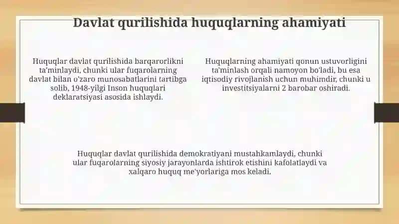 Huquq va davlat qurilishidagi o'rni 4