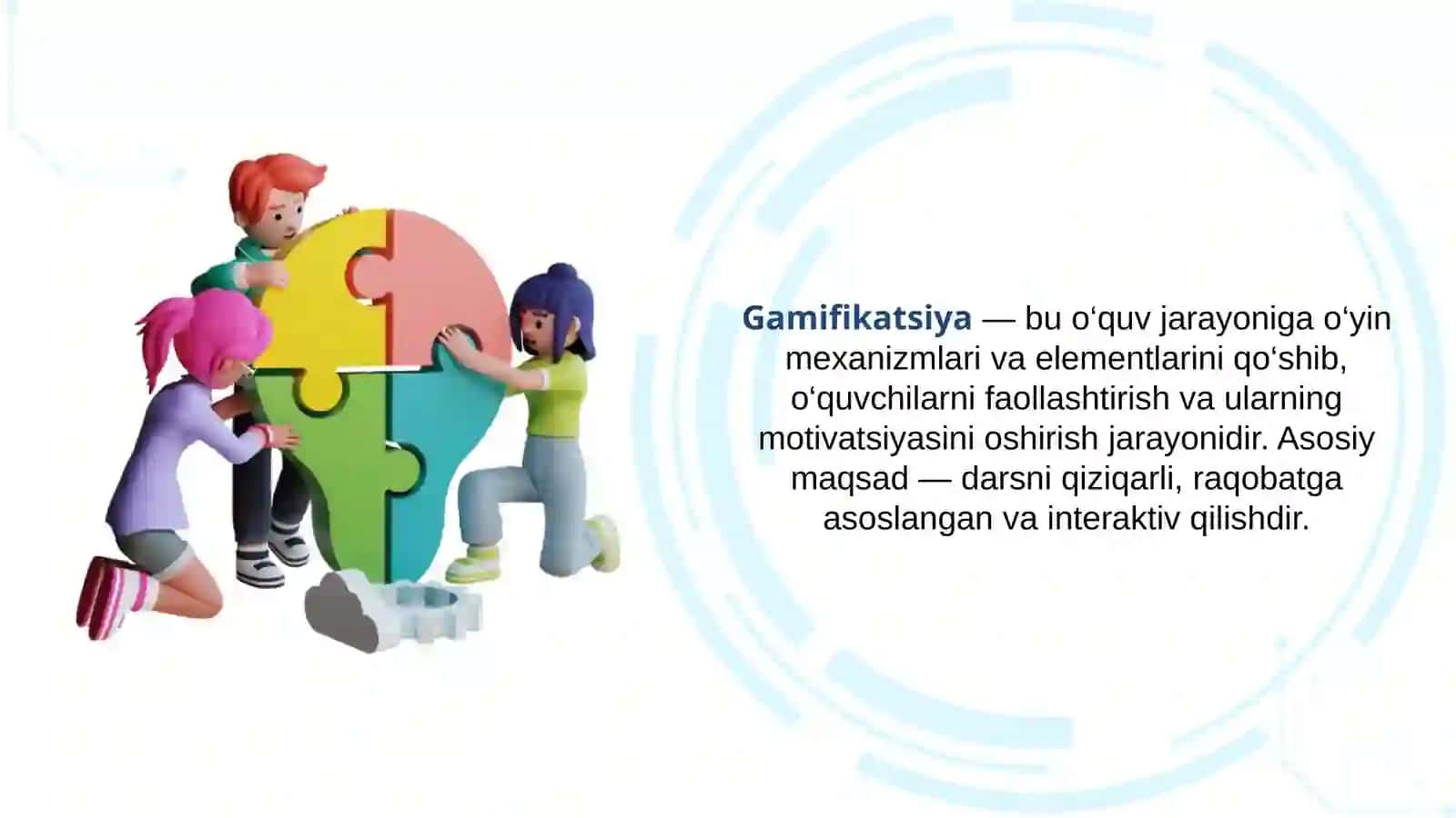 Googleformda Gamifikatsiya tushunchasi haqida 5 ta test 4